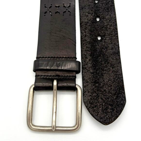 Calvin Klein CK Jeans Studded Laser-cut Leather Belt Brown Size M Western Boho main image 4